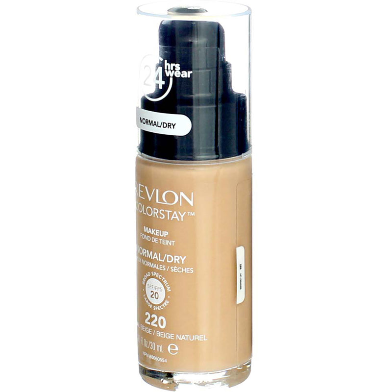 Revlon ColorStay Makeup Foundation For Normal Dry Skin, Natural Beige 220, SPF 20, 1 fl oz