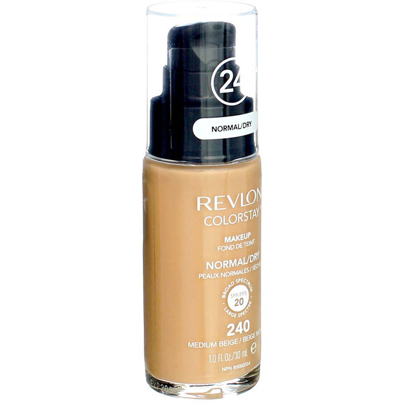 Revlon ColorStay Makeup Foundation For Normal Dry Skin, Medium Beige 240, SPF 20, 1 fl oz