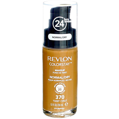 Revlon ColorStay Makeup Foundation For Normal Dry Skin, Toast 370, SPF 20, 1 fl oz
