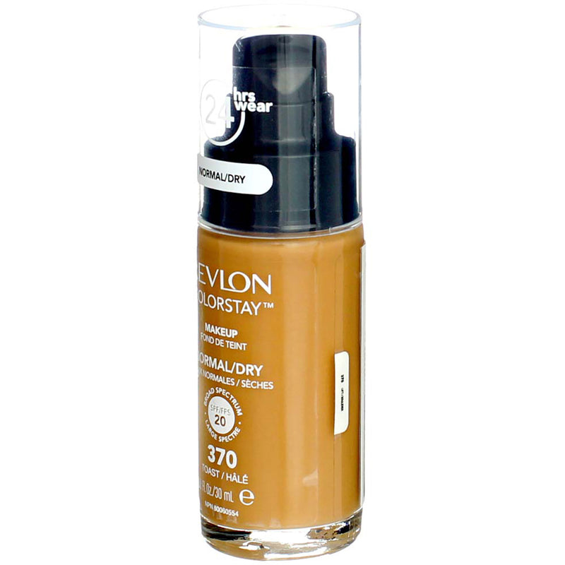 Revlon ColorStay Makeup Foundation For Normal Dry Skin, Toast 370, SPF 20, 1 fl oz