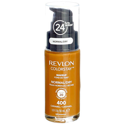 Revlon ColorStay Makeup Foundation For Normal Dry Skin, Caramel 400, SPF 20, 1 fl oz