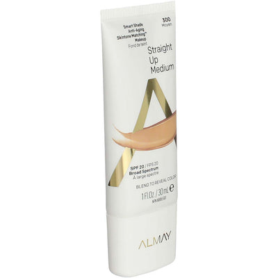 Almay Smart Shade Anti-Aging Skintone Foundation, Straight Up Medium 300, SPF 20, 1 fl oz