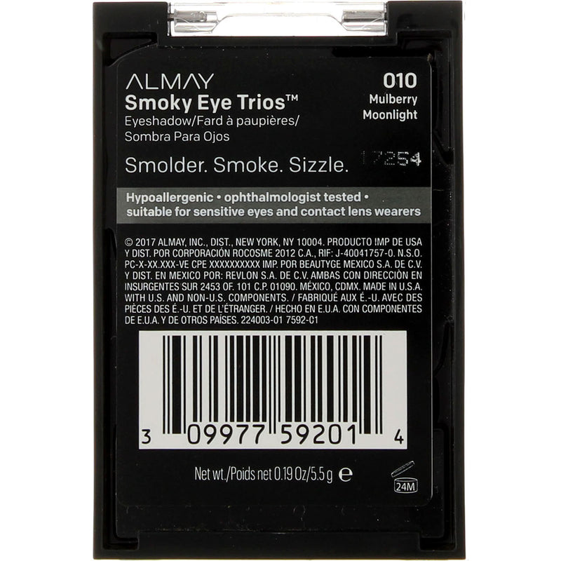 Almay Smoky Eye Trios Eyeshadow, Mulberry Moonlight 10, 0.19 oz