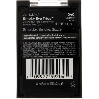 Almay Smoky Eye Trios Eyeshadow, Lavender Haze 40, 0.19 oz