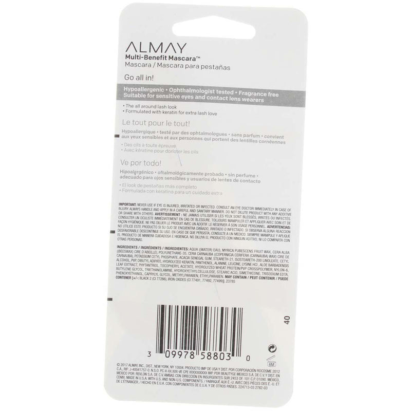 Almay Multi-Benefit Washable Mascara, Black Brown 503, 0.21 fl oz