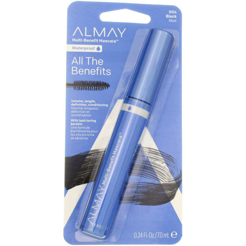 Almay Multi-Benefit Waterproof Mascara, Black 504, 0.21 fl oz