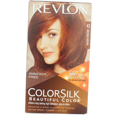 Revlon ColorSilk Beautiful Color Ammonia Free Hair Color, Medium Auburn 42