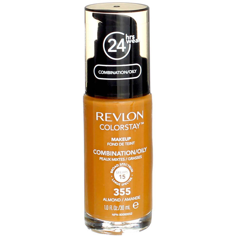 Revlon ColorStay Makeup Foundation For Combination Oily Skin, Almond 355, SPF 15, 1 fl oz