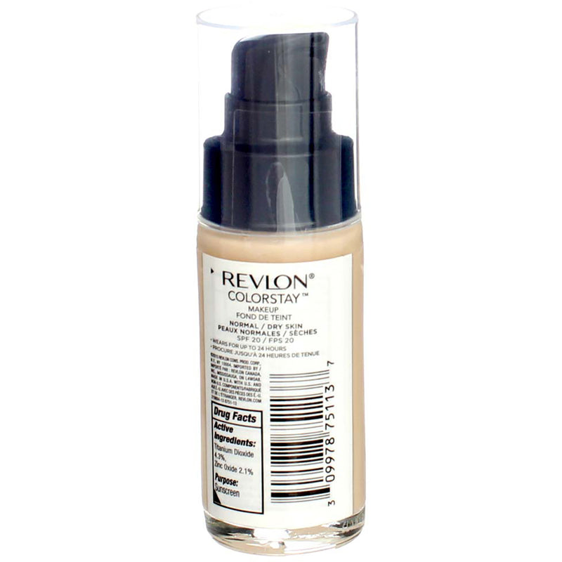 Revlon ColorStay Makeup Foundation For Normal Dry Skin, Porcelain 130, SPF 20, 1 fl oz