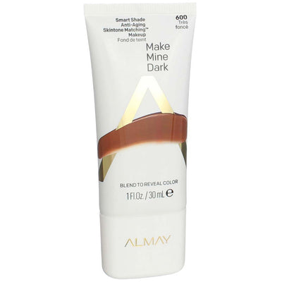 Almay Smart Shade Anti-Aging Skintone Foundation, Make Mine Dark 600, SPF 20, 1 fl oz