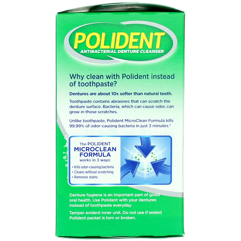 Polident 3 Minute Denture Cleanser Tablets, 40 Ct