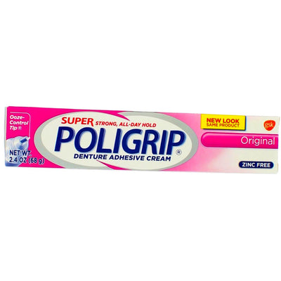Poligrip Super Denture Adhesive Cream, Original, 2.4 oz