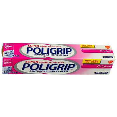 Poligrip Super Denture Adhesive Cream, Original, 2.4 oz