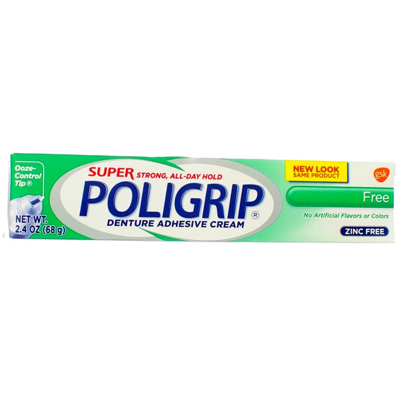 Poligrip Super Denture Adhesive Cream, Unflavored, 2.4 oz