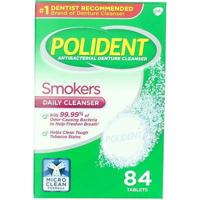 Polident Smokers Denture Cleanser Tablets, 84 Ct