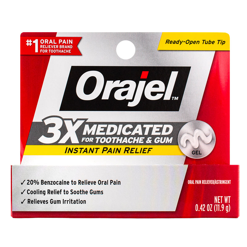 Orajel Instant Double Medicated Toothache Relief Gel, 0.42 oz