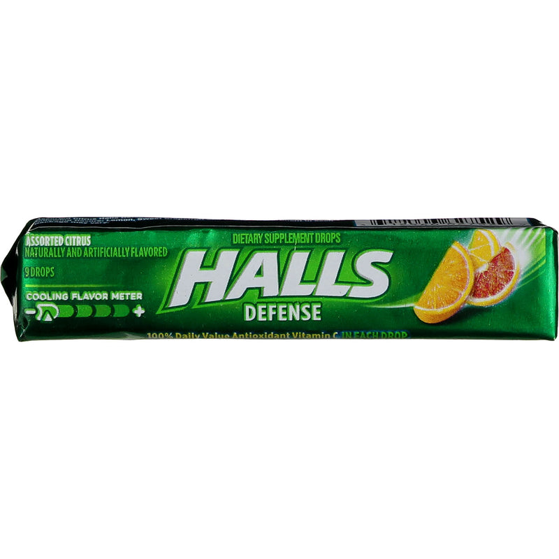 Halls Defense Vitamin C Drops, Assorted Flavors, 9 Ct