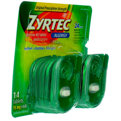 Zyrtec Indoor & Outdoor Allergy Relief Tablets, 24 Hour 10 mg, 14 Ct