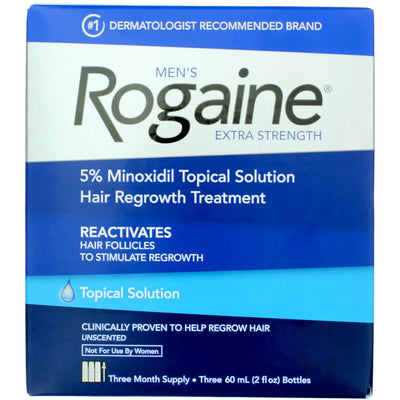 Rogaine Men's Extra Strength Hair Regrowth Treatment, Unscented, 2 fl oz, 3 Ct
