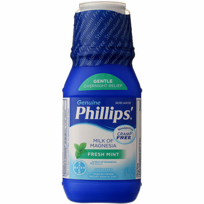 Phillips Milk of Magnesia Saline Laxative Liquid, Fresh Mint, 12 fl oz