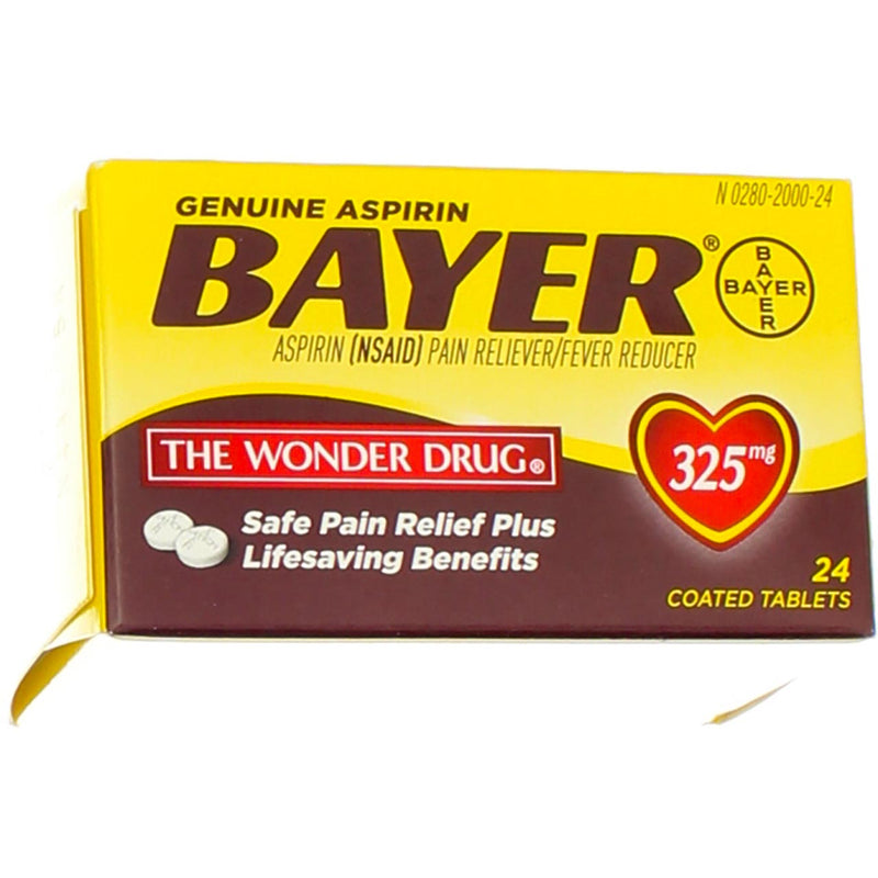 Bayer Genuine Aspirin Coated Tablets, 325 mg, 24 Ct