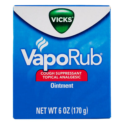 Vicks VapoRub Cough Suppressant Chest and Throat Topical Analgesic Ointment, 6 Ounce