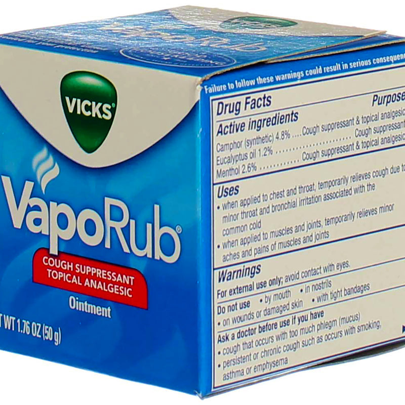 Vicks VapoRub Cough Suppressant Topical Analgesic, 1.76 oz