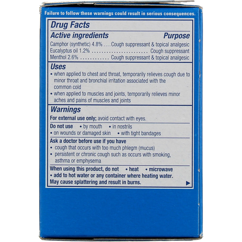 VICKS VapoRub Cough Suppressant Topical Analgesic Ointment, 3.53 oz -  Fairway