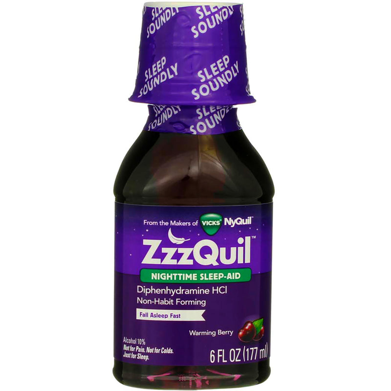 Vicks ZzzQuil Nighttime Sleep-Aid Liquid, Warming Berry, 6 fl oz