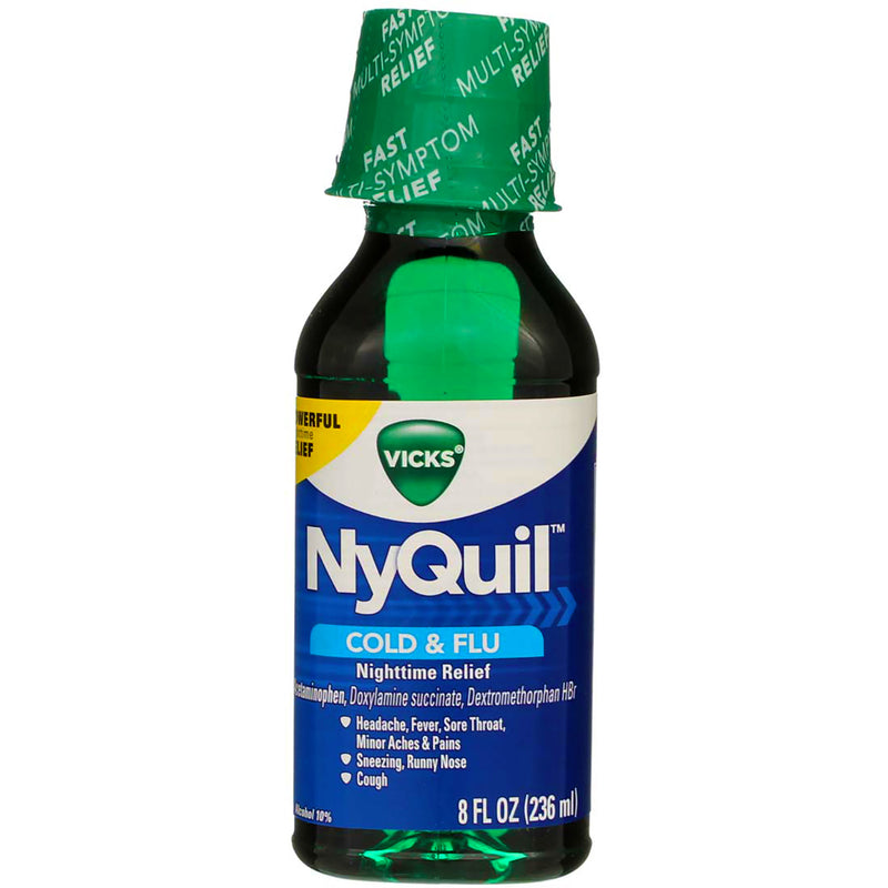 Vicks NyQuil Nighttime Cold & Flu Relief Liquid, Original, 8 fl oz