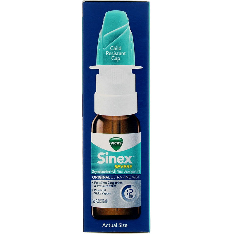 Vicks Sinex Severe Nasal Decongestant Ultra Fine Mist, 0.5 fl oz