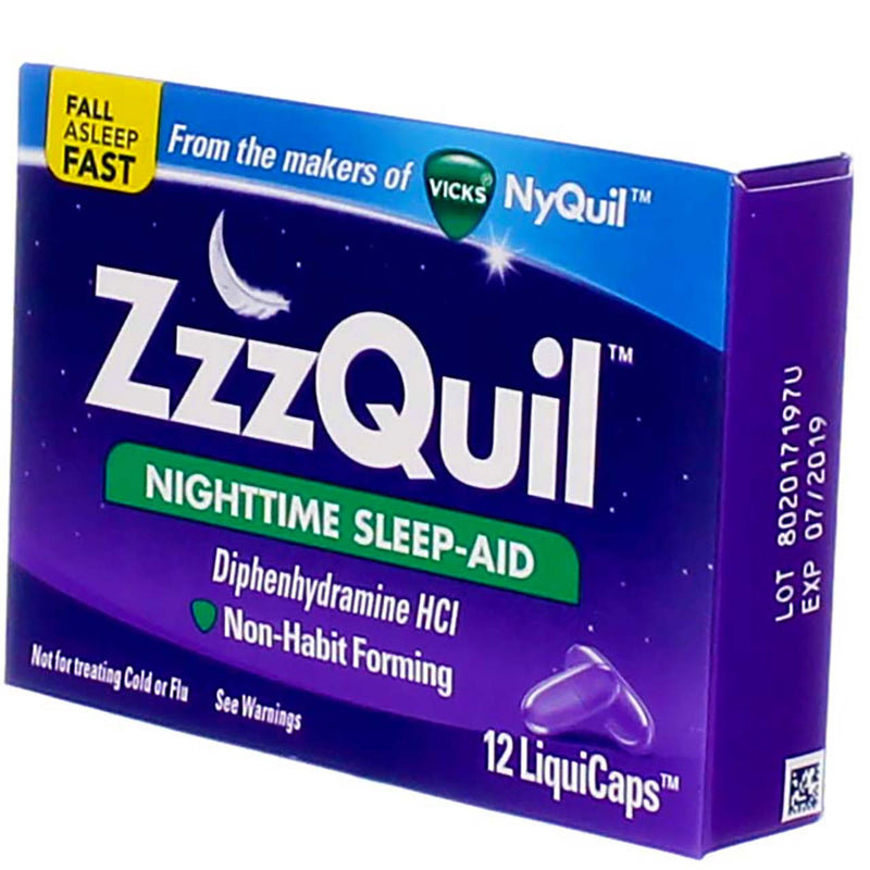 Vicks ZzzQuil Nighttime Sleep-Aid LiquiCaps, 12 Ct