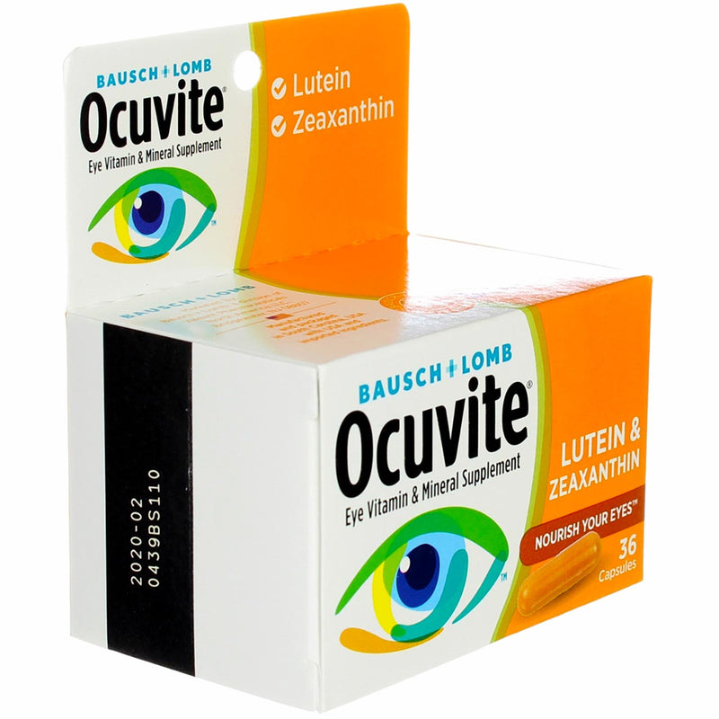 Bausch & Lomb Ocuvite Lutein & Zeaxanthin Eye Vitamin & Mineral Supplement Capsules, 36 Ct