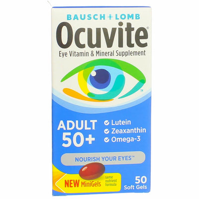 Bausch & Lomb Ocuvite Adult 50+ Eye Vitamin & Mineral Supplement Minigels, 50 Ct