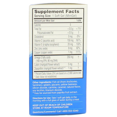 Bausch & Lomb Ocuvite Adult 50+ Eye Vitamin & Mineral Supplement Minigels, 50 Ct
