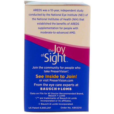 Bausch & Lomb PreserVision AREDS Softgels, 60 Ct