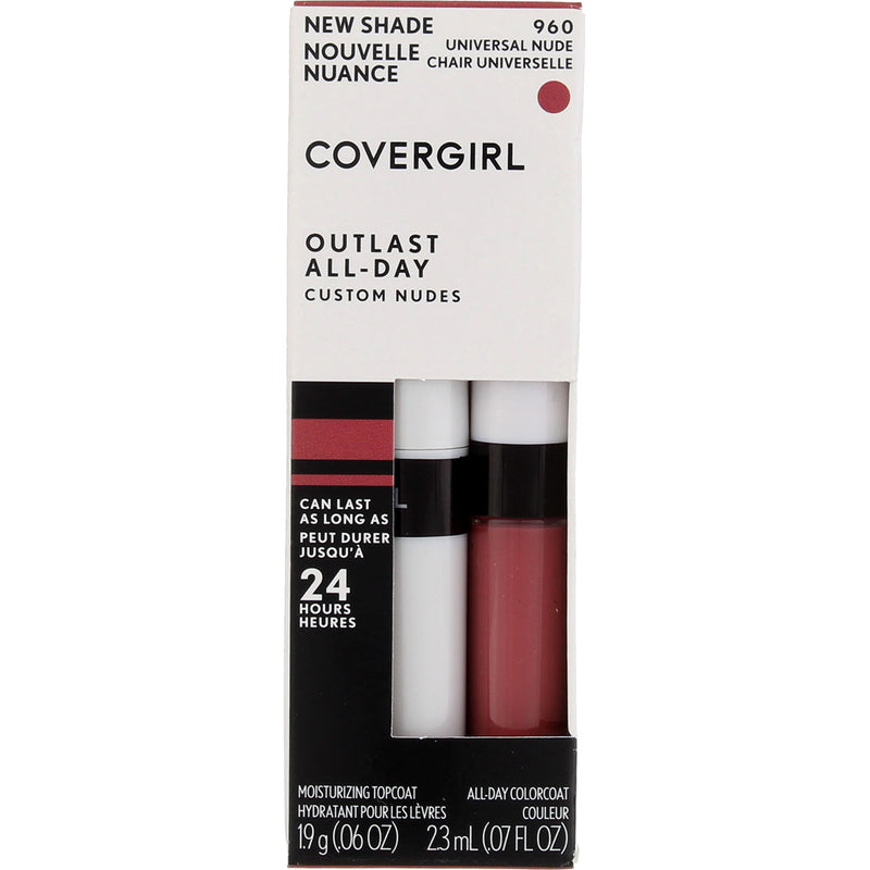 CoverGirl Outlast All-Day Custom Nudes Lip Color, Universal Nude, 0.07 fl oz