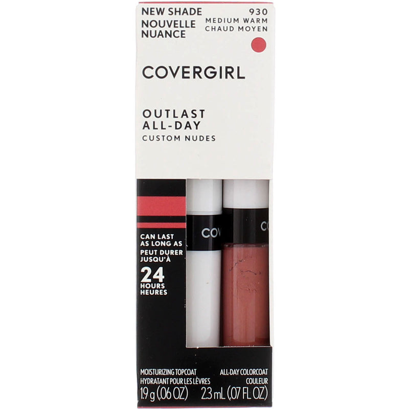 CoverGirl Outlast All-Day Custom Nudes Lip Color, Medium Warm, 0.07 fl oz