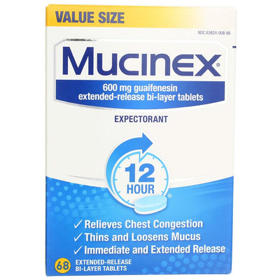 Mucinex Expectorant, 600 mg, 68 Ct