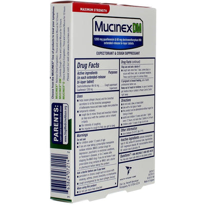 Mucinex DM Maximum Strength Expectorant & Cough Suppressant, 1200 mg, 14 Ct
