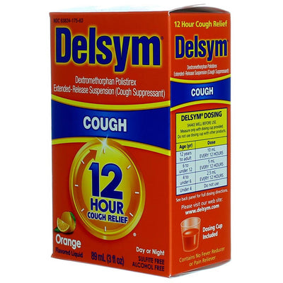 Delsym Cough Suppressant Liquid, 30 12-Hour, Orange 5.3 oz
