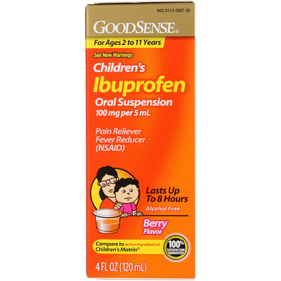 GoodSense Ibuprofen Children's Oral Suspension Pain Reliever Liquid, Berry, 4 fl oz
