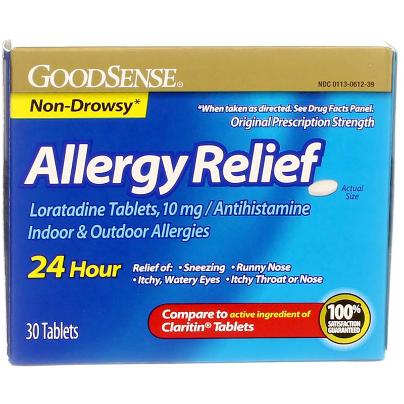 GoodSense Antihistamine Loratadine Allergy Relief Tablets, 10 mg 24-Hour, 30 Ct