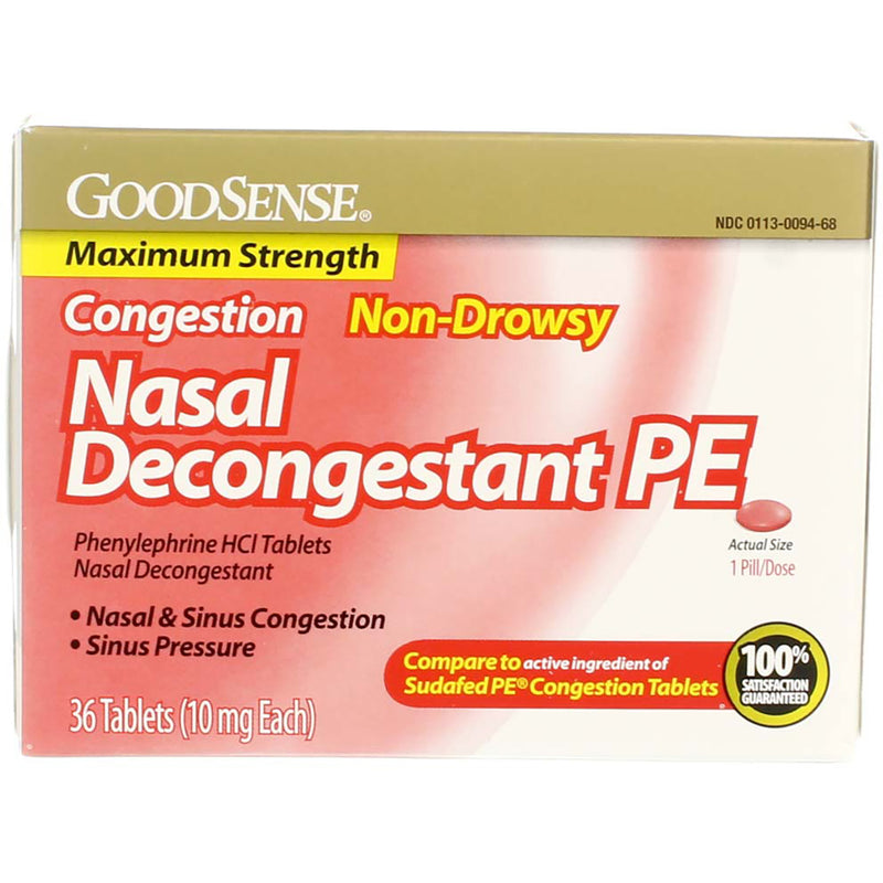 GoodSense Nasal Decongestant Tablets, 36 Ct