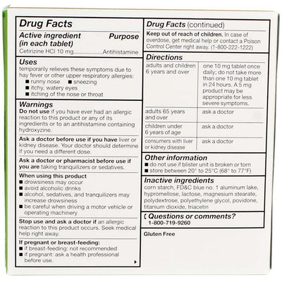 GoodSense Antihistamine Cetirizine HCl Allergy Relief Tablets, 10 mg 24-Hour, 14 Ct
