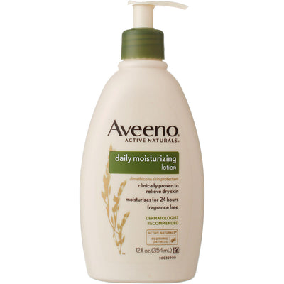 Aveeno Active Naturals Daily Moisturizing Lotion, Fragrance Free, 12 fl oz