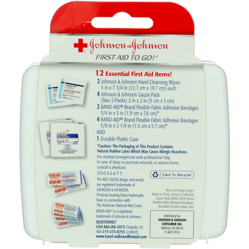 Johnson & Johnson To Go First Aid Kit, 12 Ct