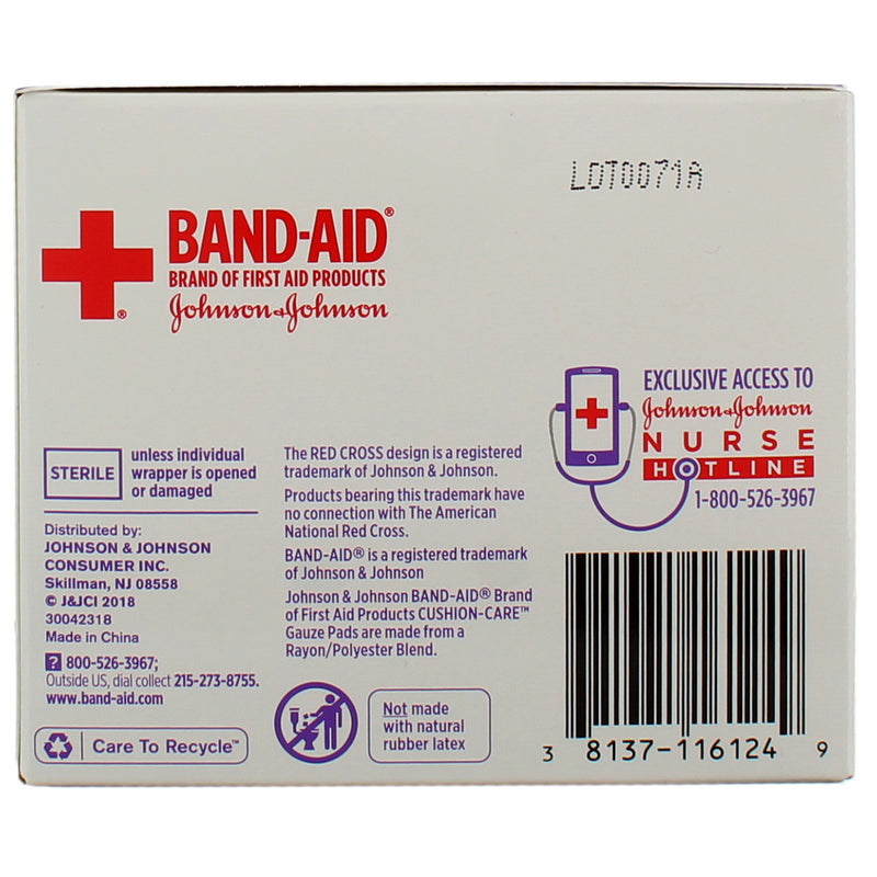Band-Aid Cushion-Care Gauze Pads, Small Pads, 25 Ct