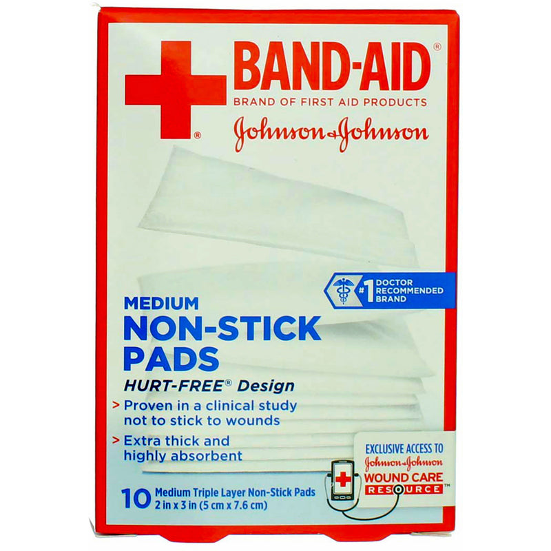 Band-Aid Non-Stick Pads, Medium, 10 Ct