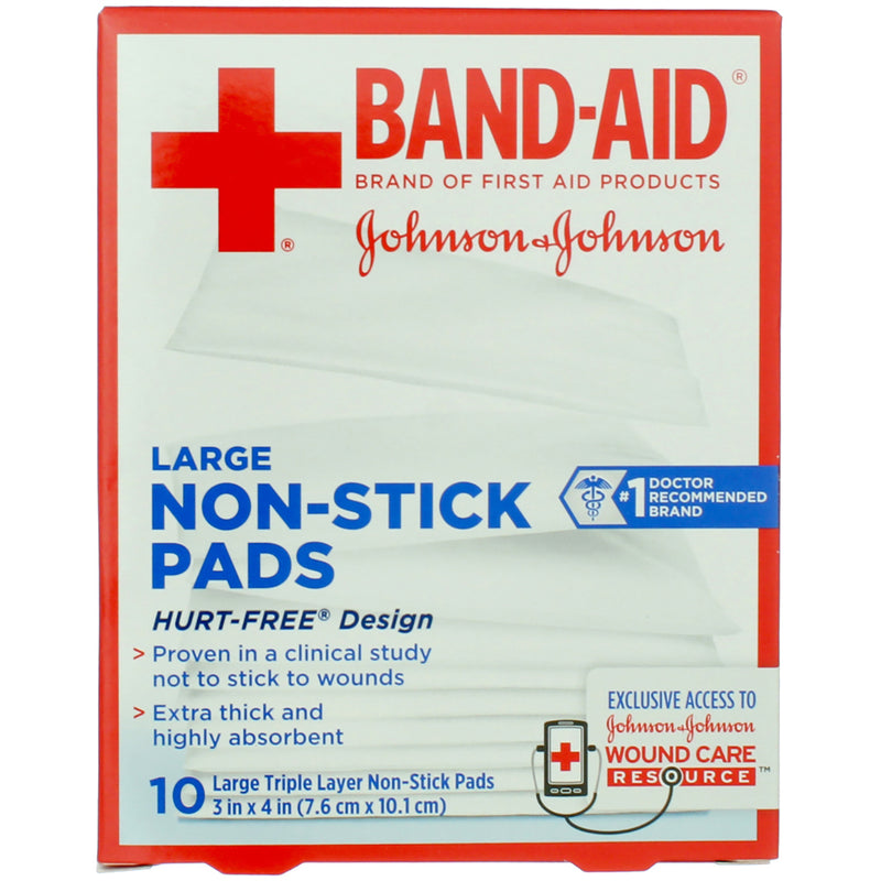 Band-Aid Non-Stick Pads, Large, 10 Ct